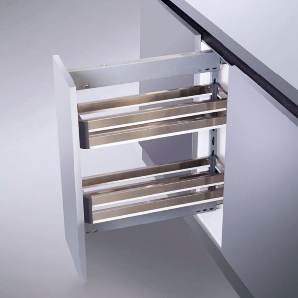 Satin Bottle Pullout (2 Shelves)   (Base Mounted)